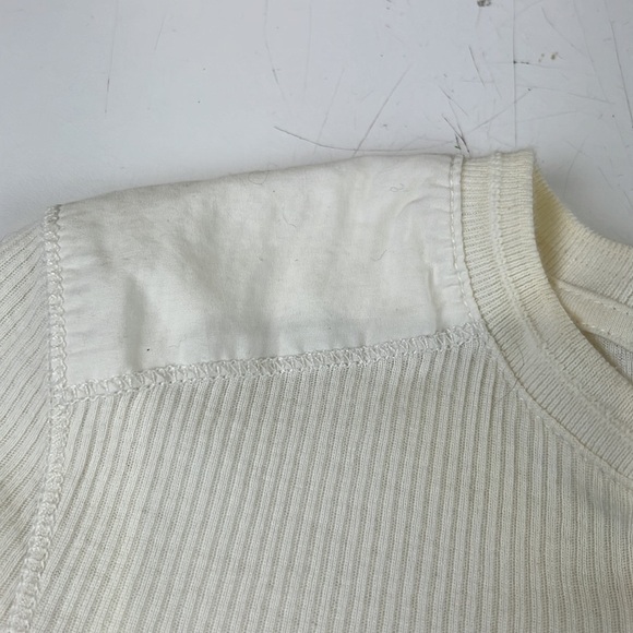 Petite  Lauren Ralph Lauren White Ribbed Top with 1/4 Zipper - Picture 13 of 14